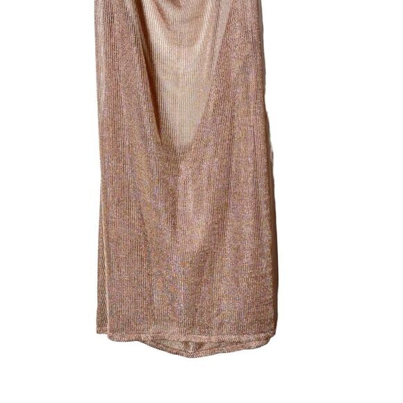 Superdown REVOLVE Brina Mini Dress in Rose Gold Metallic Knit M FLAWS - Picture 10 of 15